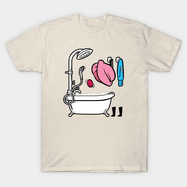 Bath and Shower Guess Who T-Shirt by flyingmouse365